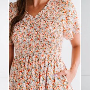 Boutique flutter smocked spring dress